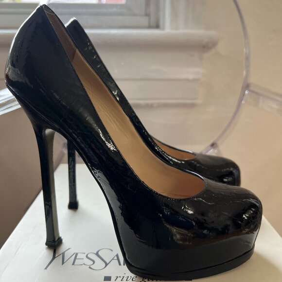 SAINT LAURENT YSL TRIBTOO PATENT PLATFORM PUMPS - Picture 15 of 16